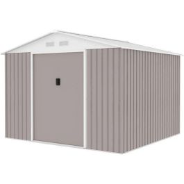 Caseta de jardín de metal 7,06 m² - 277 x 255 x 202 cm - Kit de anclaje incluido - Taupe Caseta de jardín de metal 7,06 m² - 277 x 255 x 202 cm - Kit de anclaje incluido - Taupe