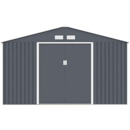 Caseta de jardín de acero 12,99 m² - Kit de anclaje incluido - Gris antracita