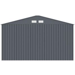 Caseta de jardín de acero 12,99 m² - Kit de anclaje incluido - Gris antracita