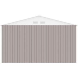 Caseta de jardín de metal 12,99 m² - 340 x 382 x 210 cm - Kit de anclaje incluido - Taupe