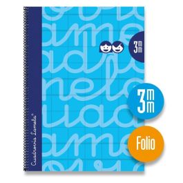 Lamela cuaderno espiral 80h folio 90 gr cuadrovía 3mm c/margen cubierta extradura azul -paquete 5u- Precio: 25.95000001. SKU: B18TGCS3HD