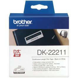 Brother Cinta Adhesiva Continua de Película Plástica Blanca para Etiquetadoras, 29 mm x 15,24m
