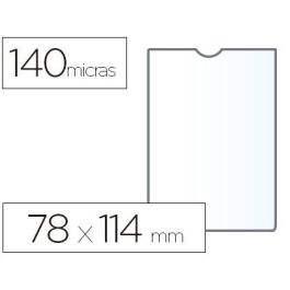 Esselte Funda Portacarnets 75Q 78x114 mm Pvc Liso 140 Micras Caja 100 Unidades Transparente