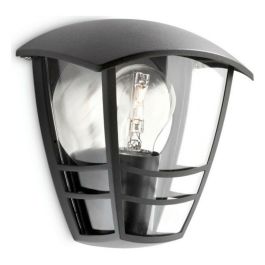 Philips Farol Exterior Creek Aplique Mural Negro IP44 E27 Máx. 60W sin Bombilla. Tipo Farola de Pared de Aluminio.