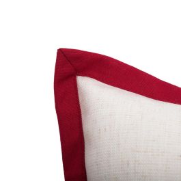 DKD Home Decor Funda Cojín Navidad Alpina de Algodón Poliéster Blanco Rojo 45x45 cm con Cremallera y Gramaje 435g - Pack 4 Unidades