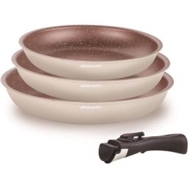 Batería de cocina - Todo tipo de fuegos, incluida inducción - ARTHUR MARTIN - AM4754 - Juego de 3 sartenes - 20-24-28 cm + 1 mango extraíble Precio: 49.50000011. SKU: B1K6VSXPWJ