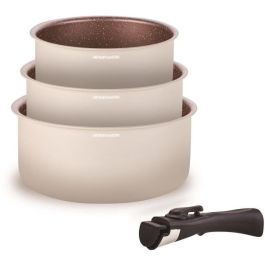 Batería de cocina - Todo tipo de fuegos incluida inducción - ARTHUR MARTIN - AM2655 - Juego de 3 cacerolas -16-18-20 cm + 1 mango extraíble Precio: 49.50000011. SKU: B16EG3VY6E