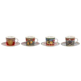 Taza Set Plato Moderno DKD Home Decor Rojo Amarillo 12.5 x 1.5 x 12.5 cm (4 Unidades) Precio: 22.384999709600002. SKU: B1HEGBQN72