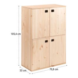 Astigarraga Mueble Dinamic 4 puertas pino macizo 105,4 x 70,8 x 33 cm Armario