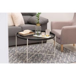 Giftdecor Mesa Redonda Negro 76.5x46x76.5 cm