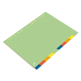 Liderpapel Juego de 10 Separadores A4 Multitaladro Polipropileno 500 Micras Resistente Organiza Documentos