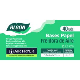 Algon - Set de 40 Papeles Redondos para Airfryer de 23 cm (24 Unidades)