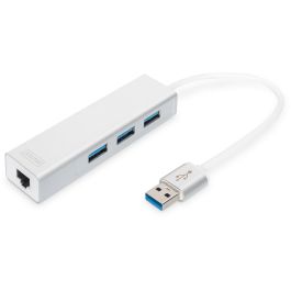 DIGITUS Adaptador USB-Hub 3 Puertos USB 3.0 + 1 Puerto LAN Gigabit Ethernet Plata Blanco Precio: 49.50000011. SKU: B19VAMQCR8