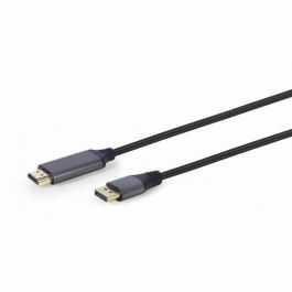 Gembird CC-DP-HDMI-4K-6 Cable Adaptador de Vídeo DisplayPort a HDMI 4K 1,8m Negro Unidireccional con Conectores Dorados y Nylon Trenzado