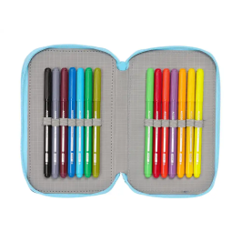 Estuche Escolar con Accesorios Snoopy Love Azul 12,5 x 19,5 x 5,5 cm 37 Piezas