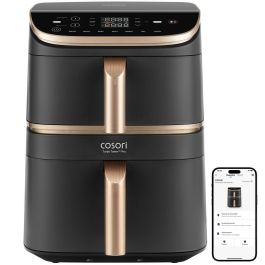 Cosori AAAVL96408 Freidora sin aceite Turbo Tower Pro Smart 10.8 L, 2 depósitos, 7 programas, 2630 W, color negro