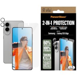 PanzerGlass PG34438 2-in-1 Set para Samsung Galaxy S25 Edge Protector de Pantalla y Lente - Resistente a Rayones Transparente