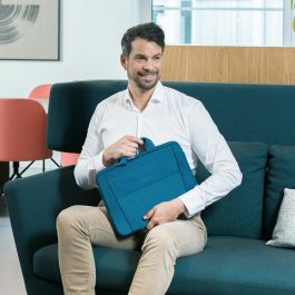 Dicota Eco Slim Case BASE para Portátiles 13-14.1" (35.8cm) Azul con Asa y Tirante para Hombro