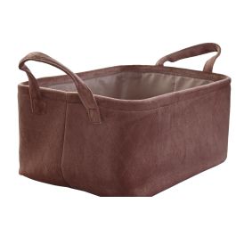 DKD Home Decor Cesta Basicos Mostaza Terracota Poliester Set de 3 Piezas 29 x 20 x 38 cm