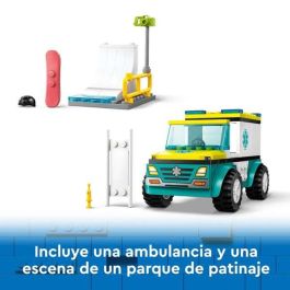 Juego de construccion ambulancia de emergencias y chico con snowboard lego city Juego de construccion ambulancia de emergencias y chico con snowboard lego city