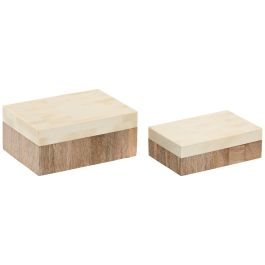DKD Home Decor Joyero Moderno de Mango y Resina Blanco Natural 13 x 7.5 x 18 cm, Set de 2 Precio: 39.69000013. SKU: B1C2P6MVH7