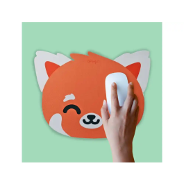 Wondee Alfombrilla para Ratón Mr. Wonderful Forma Panda Rojo Antideslizante Control Preciso Cómoda Lavable 210x3x210 mm