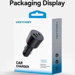 Vention FFPB0 Cargador de Coche 2xUSB-C + 1xUSB-A Carga Rápida 165W para Móviles y Tablets