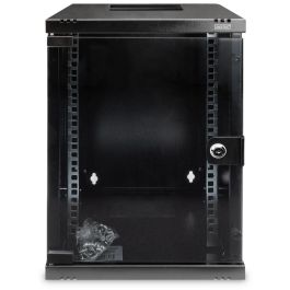 Digitus Carcasa Mural 9U 10" (254mm) - Bastidor de Pared 312x300mm Negro con Puerta de Vidrio Cerradura IP20