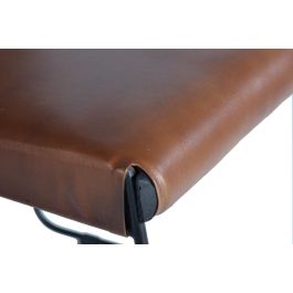 Giner y Colomer - Lote de 2 Sillas en Cuero Marrón y Metal, 90x46x60 cm