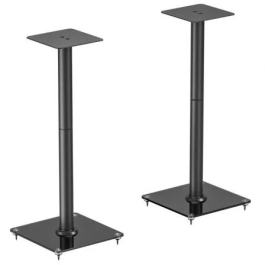 Aisens Soporte de Suelo para Altavoces SPK11U-433, Universal, Carga Máxima 25kg, Acero y Vidrio