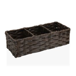 Cesta 3 Compartimentos Marron Versa 15X10CM (2 Unidades) Precio: 12.50000059. SKU: S3407614