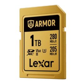 Lexar 1TB Professional Armor Gold SDXC UHS-II Tarjeta de Memoria, Hasta 280MB/s Lectura 210MB/s Escritura C10 V60 U3, Carcasa de Acero Inoxidable, IP68 Precio: 377.49999991. SKU: B1FR4EWPEQ