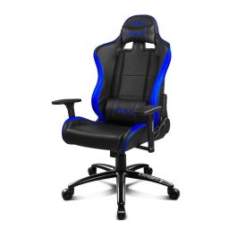 DRIFT DR200 Silla para videojuegos de PC Asiento acolchado Negro, Azul con reposabrazos 3D, respaldo reclinable y cojines lumbar/cervical