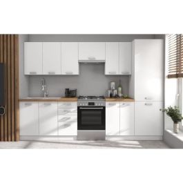 ATLAS Cocina completa de 8 elementos - Decoración blanca - L300 x H52 x H82 cm - Encimera no incluida ATLAS Cocina completa de 8 elementos - Decoración blanca - L300 x H52 x H82 cm - Encimera no incluida