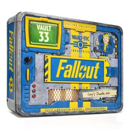 DOCTOR COLLECTOR Kit Lucys Dweller Fallout: Guía Refugio 33, Pin, Proyector Vault-Tec, Bandera y Recuerdos de la Serie TV
