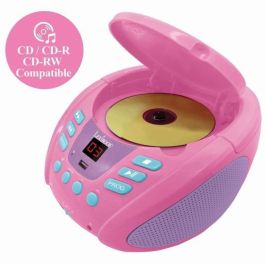 Lexibook Reproductor CD Portátil Unicornio Bluetooth 5.0 con Luz Multicolor, USB, Aux y Función Karaoke para Niños