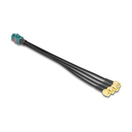 DeLOCK Cable Mini FAKRA Z Buchse cuadruple a 4 x SMA Stecker, 0,2 m, Negro, 50 Ω, hasta 20 GHz