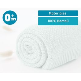 KioKids Mantita de Bambú Salvia para Bebé 80x110cm, Suave y Termorreguladora, Certificado Oeko-Tex, +0 Meses