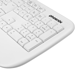 Phoenix technologies K201 Teclado Ergonómico Inalámbrico 2.4GHz para Windows, MacOS, Linux con Teclas Multimedia