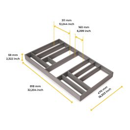 Emuca Organizador para cajón Alumount 900x500, Aluminio, Gris antracita