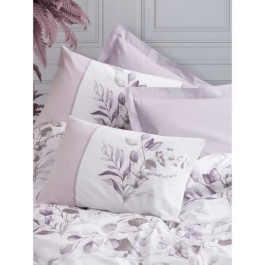 Juego de Cama 220x240 cm + 2 Fundas de Almohada 60x60 cm - 100% Algodón - Lila - ASI8683743799152