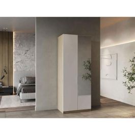 Armario GHOST - decoración roble Kronberg y blanco mate - 2 puertas + 1 espejo - L.79,4 x P.51,1 x A. 203 cm - DEMEYERE Armario GHOST - decoración roble Kronberg y blanco mate - 2 puertas + 1 espejo - L.79,4 x P.51,1 x A. 203 cm - DEMEYERE