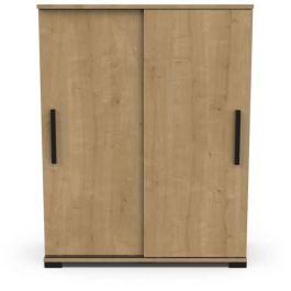 Mueble contenedor - Entrada - 2 puertas correderas - Roble Hamilton - 101 x 35 x 101 cm - IZZY - DEMEYERE