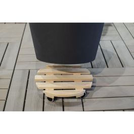 Soporte EDA sobre ruedas Ø 30 cm en madera - 4 ruedas - 30 x 30 x H.8 cm