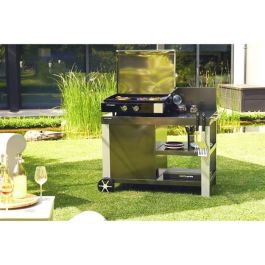 Finesta Gas Plancha 2 Quemadores de acero inoxidable - Encendido integrado - Tanque de acero - 66x56 Superficie de cocción