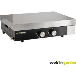 Finesta Gas Plancha 2 Quemadores de acero inoxidable - Encendido integrado - Tanque de acero - 66x56 Superficie de cocción