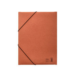 Liderpapel Carpeta de Gomas Tres Solapas Cartón Compacto Folio Color Cuero