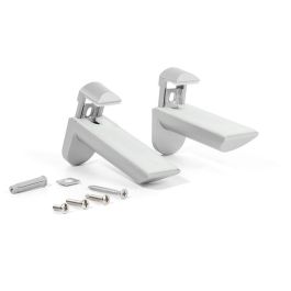 Italiana Ferramenta 504.1241 Soporte Mural para Estantes Kaiman Zamak Cristal y Madera (2 Unidades) Capacidad 25 kg Gris RAL 9006