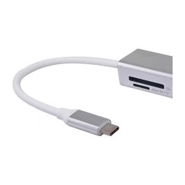 EQUIP Adaptador USB-C a HDMI, 2xUSB 3.0, SD Lector Tarjetas, 4K 30Hz, Color Plata, 0.15m