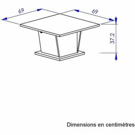 Diagone ATOS1E76056 Mesa de centro ATOS Bar Cuadrada Roble Helvezia/Blanco 69x69x38 cm